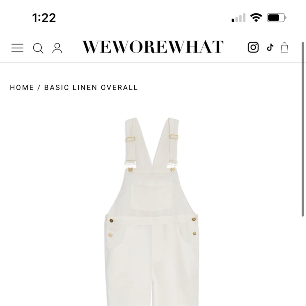 WeWoreWhat NEW white linen overalls size XL